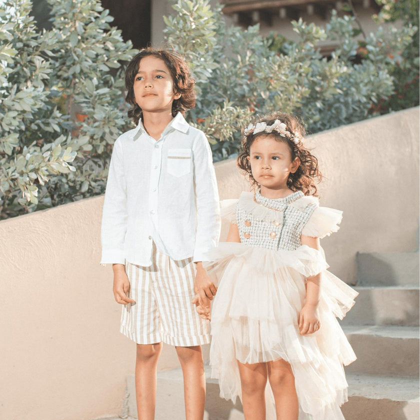 Ashton Striped Linen Shorts and Top Set