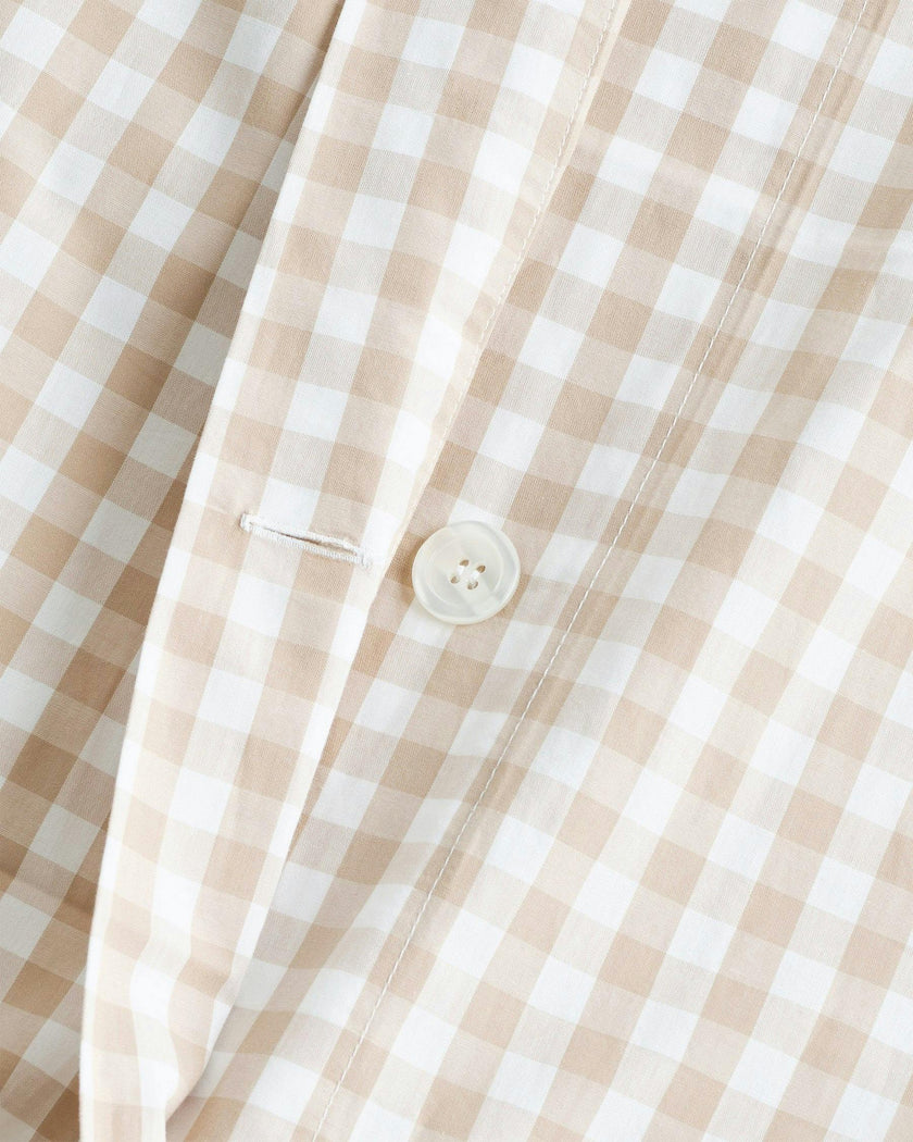 Luxe Premium Percale Duvet Set in Camel Gingham
