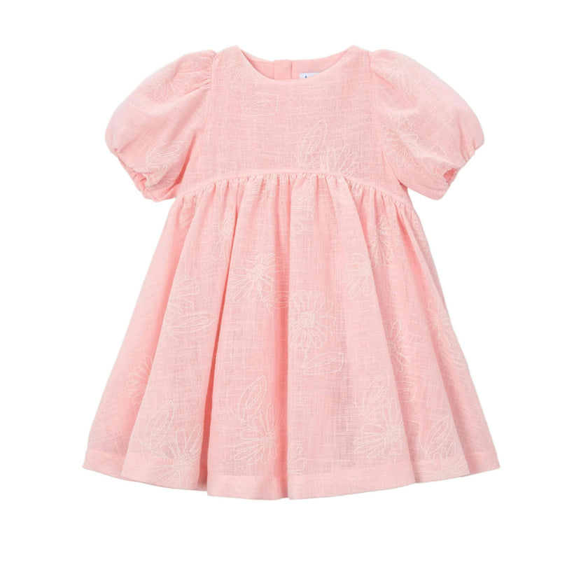 Light Pink Puff-Sleeve Dress