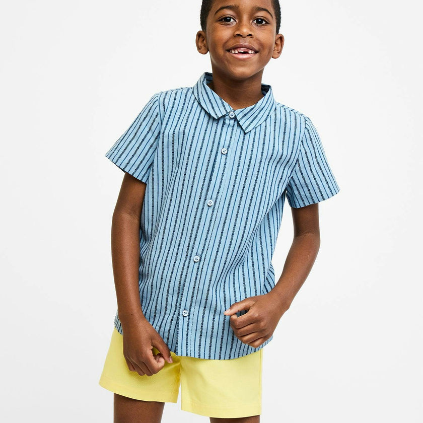 Jack Lee Shirt, Navy Ladder Stripe