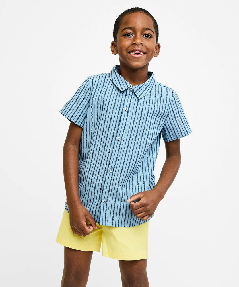 Jack Lee Shirt, Navy Ladder Stripe