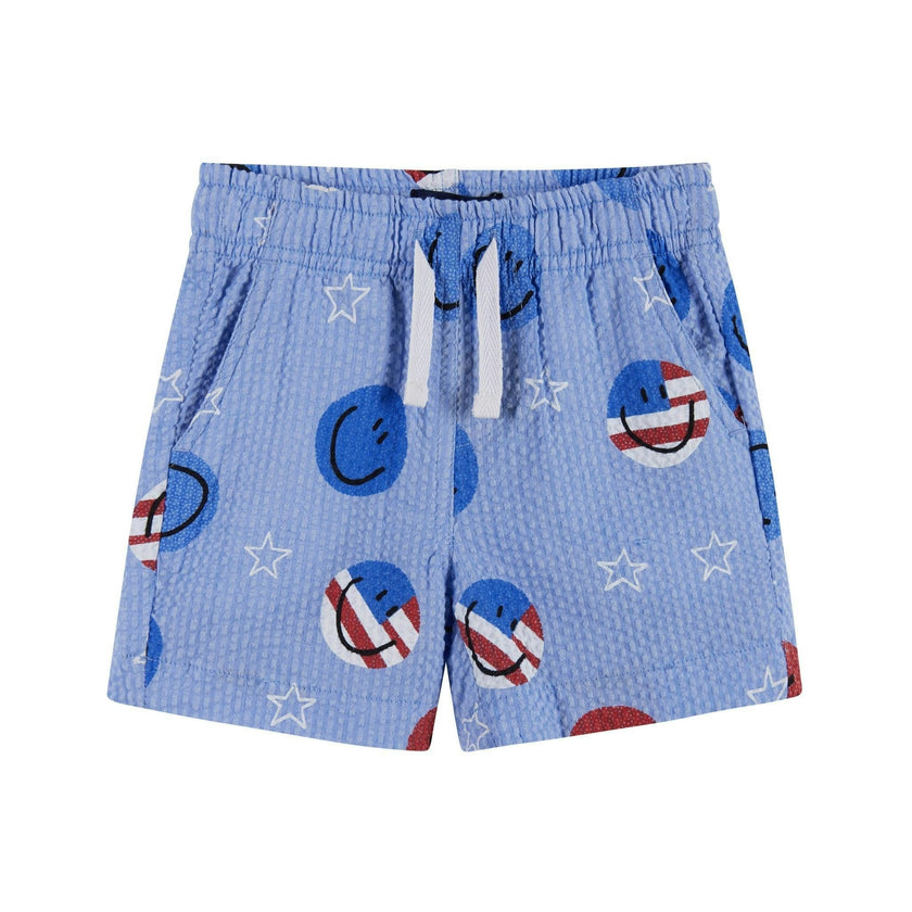 Infant Boys Short Sleeve Seersucker Set | Patriotic Smiles