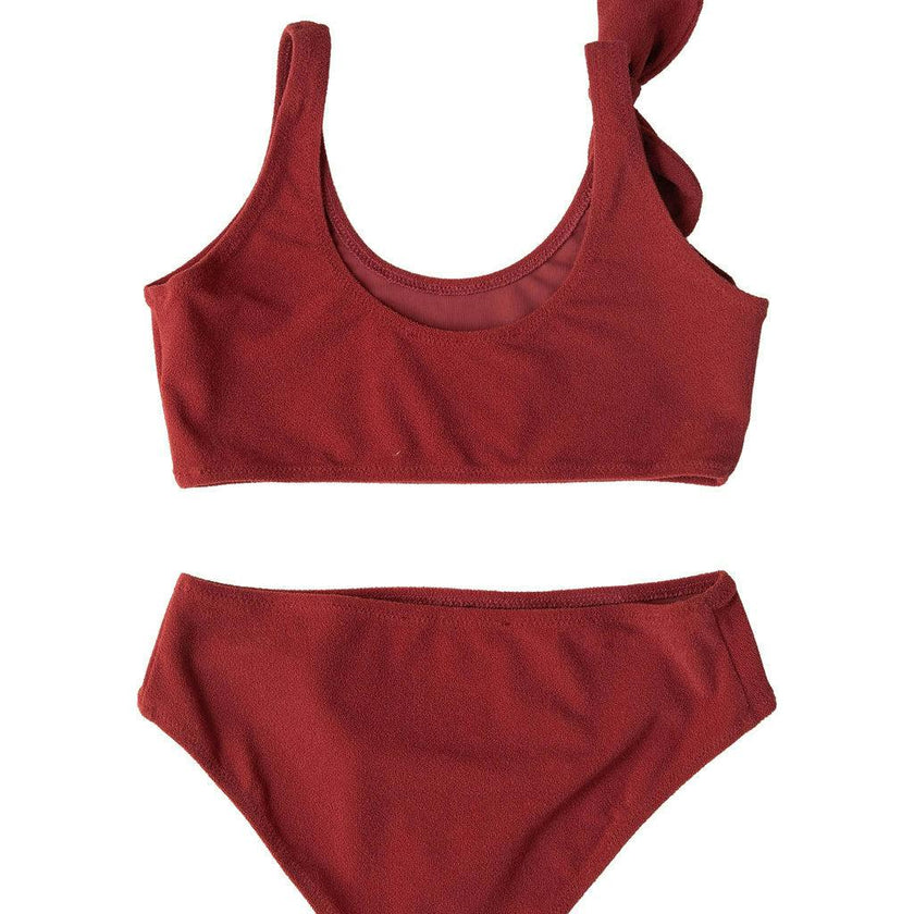 Victoria Towelling Bikini in Terracotta