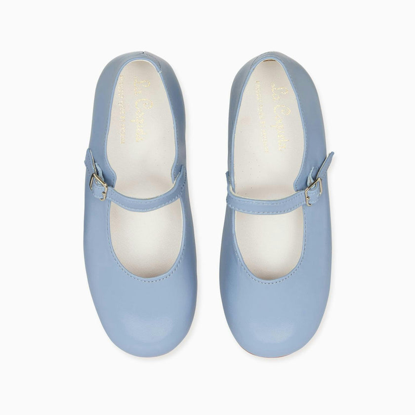 Dusty Blue Leather Girl Mary Jane Shoes