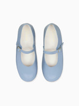 Dusty Blue Leather Girl Mary Jane Shoes