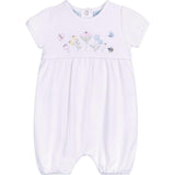 Garden Embroidered Cotton Shortall White