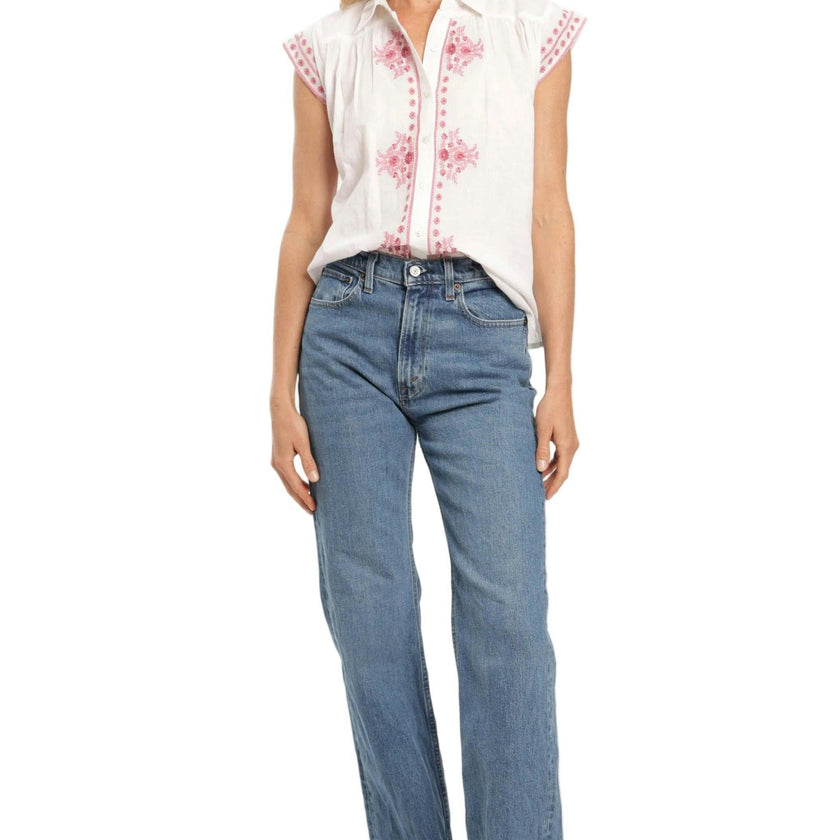 Esmeralda Blouse - White Blush