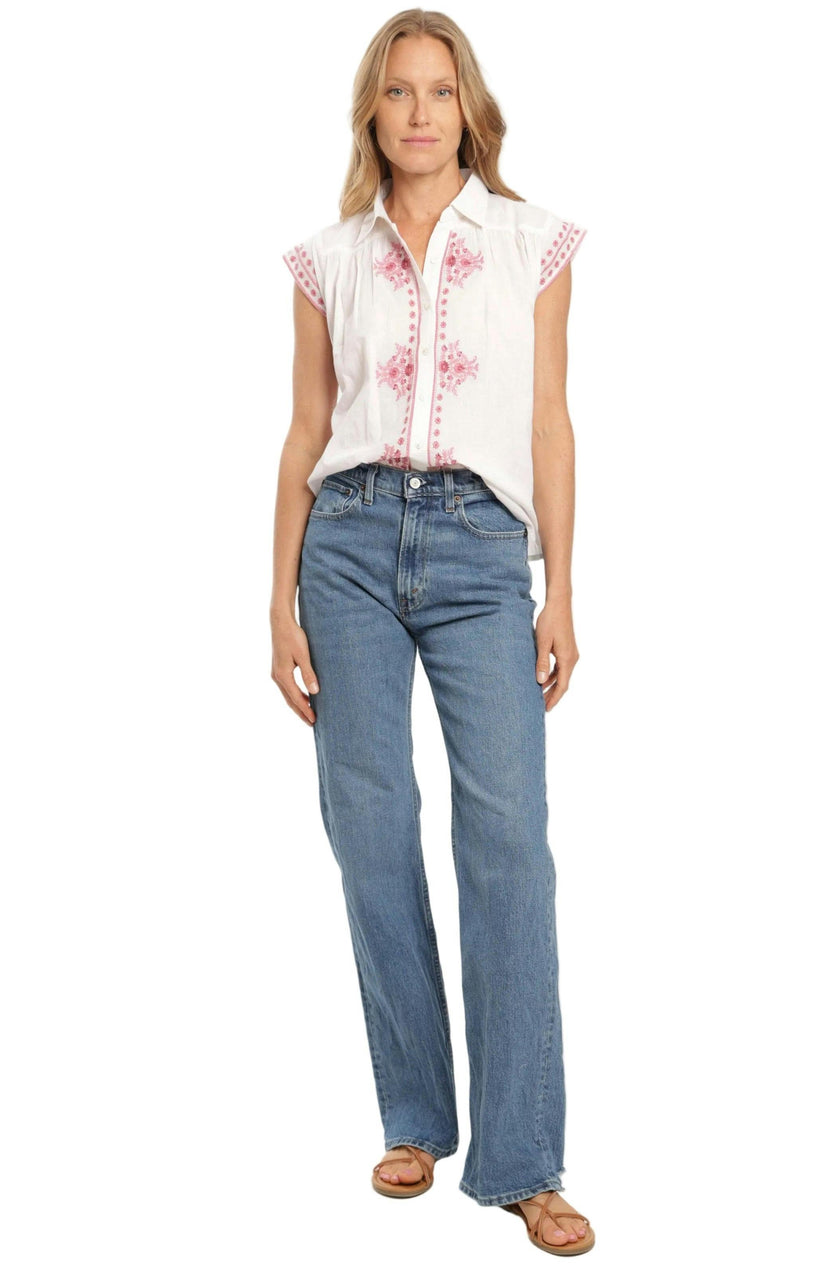Esmeralda Blouse - White Blush