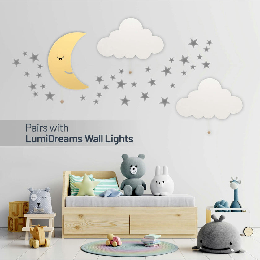 LumiDreams Wall Light - Silver Star Stickers (56 piece)