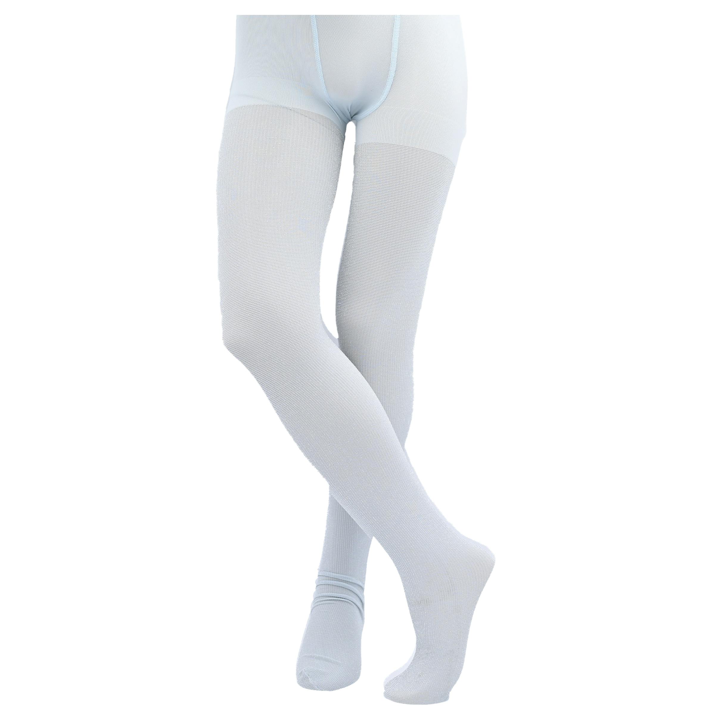 Silver Sparkled Cotton Tights