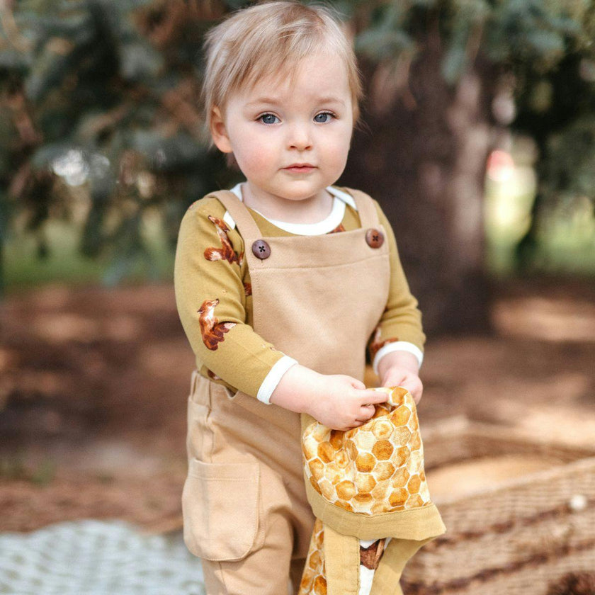 Honey Mini Lovey Two-Layer Muslin Security Blanket