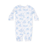 Puppy Toile Blue - Convertible Gown