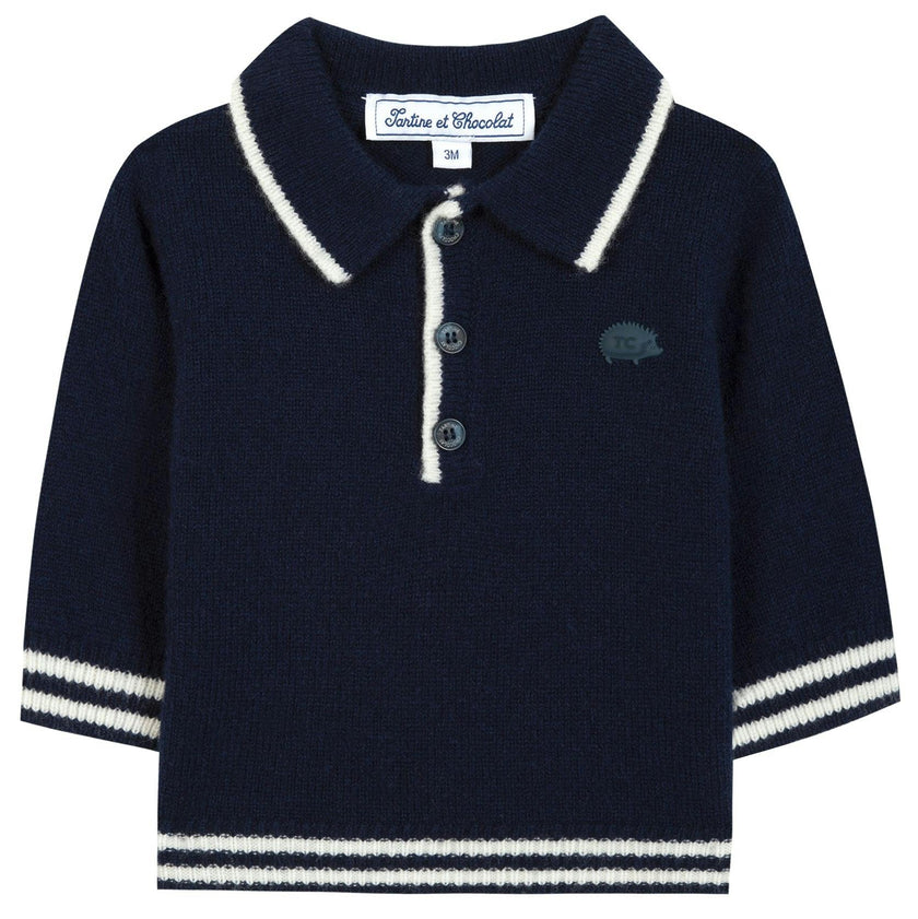 TARTINE ET CHOCOLAT WOOL HEDGEHOG SWEATSHIRT - MARINE