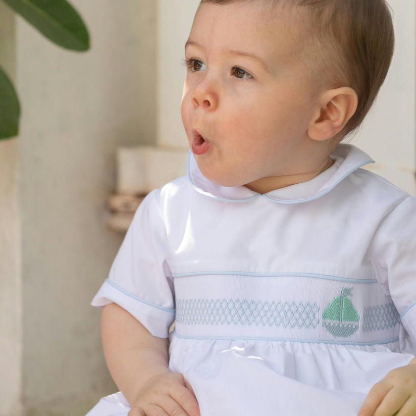 Charlie Bubble in Smocked Sailboats