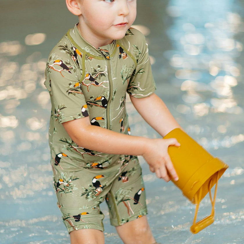 Zipper Shortall Swimsuit