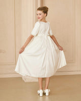 White Vasonette Pearl-Embellished Dress