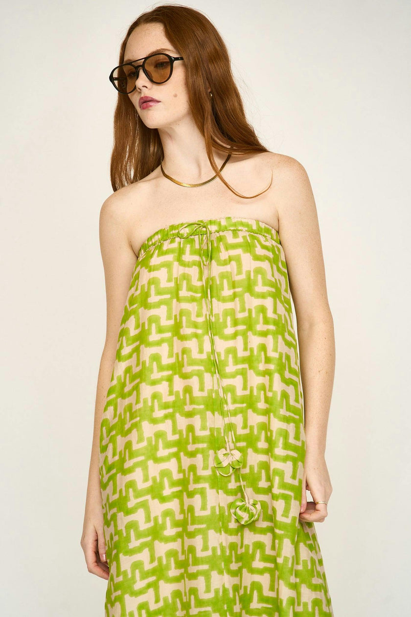Bonaire Dress in Lime Popova