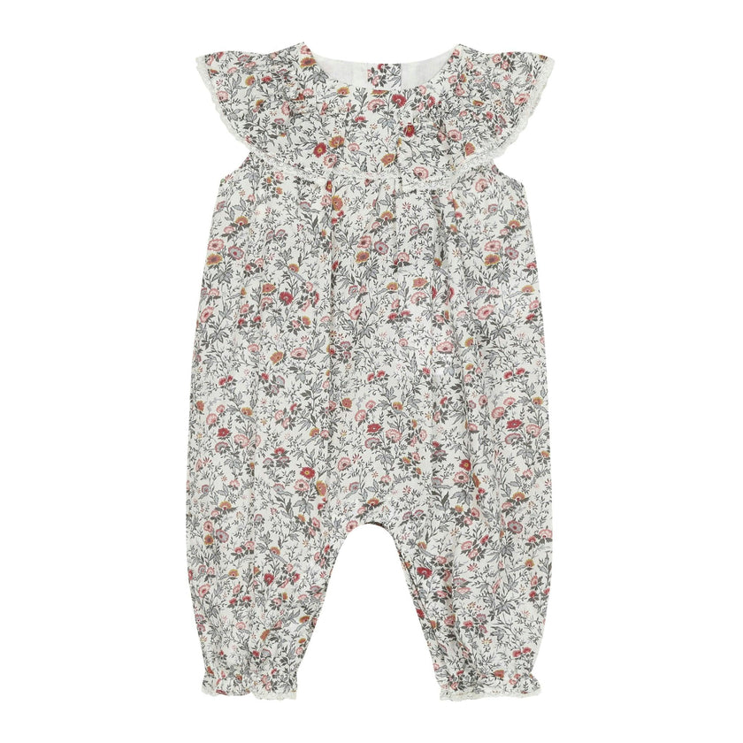Fuschia Liberty print romper