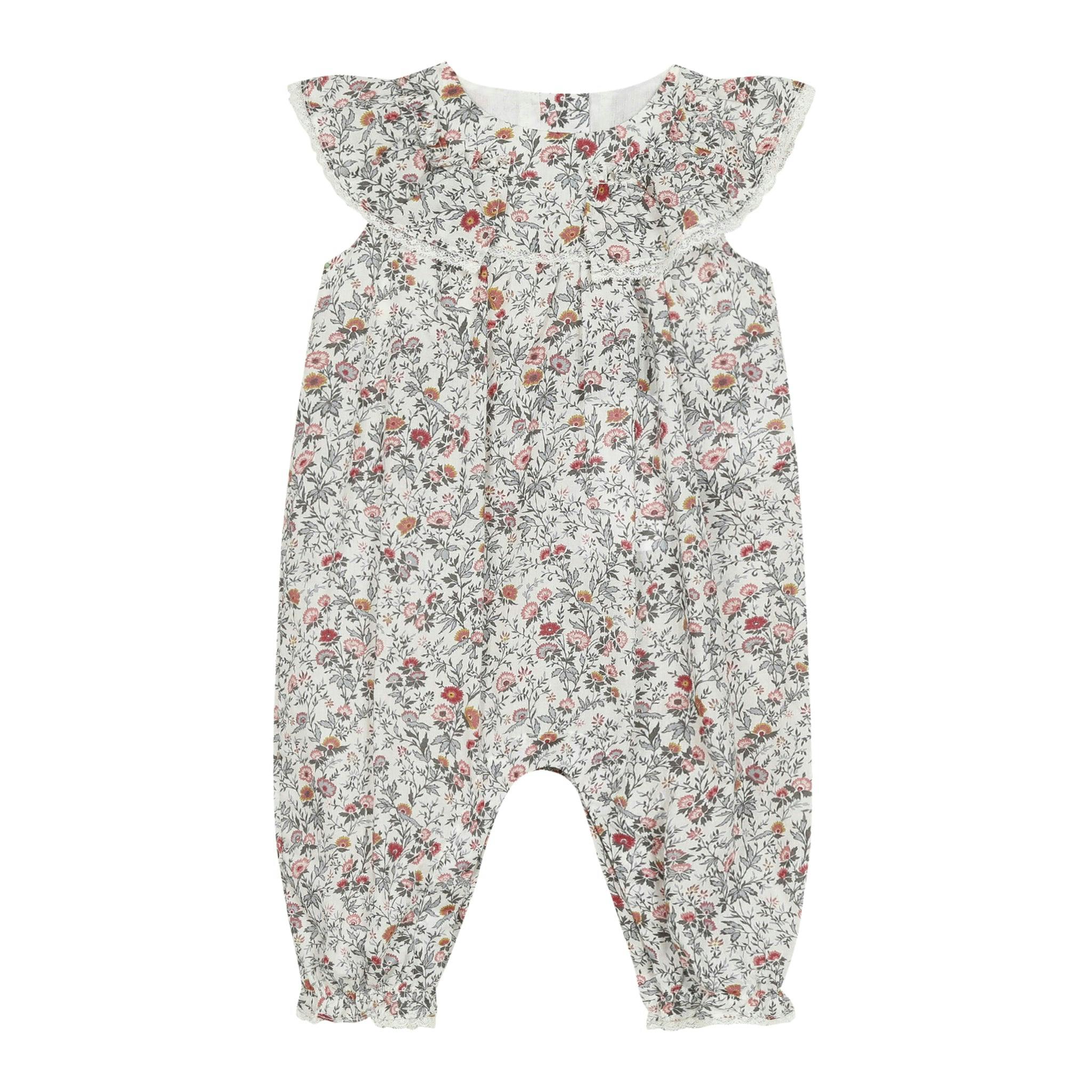 Fuschia Liberty print romper - FINAL SALE