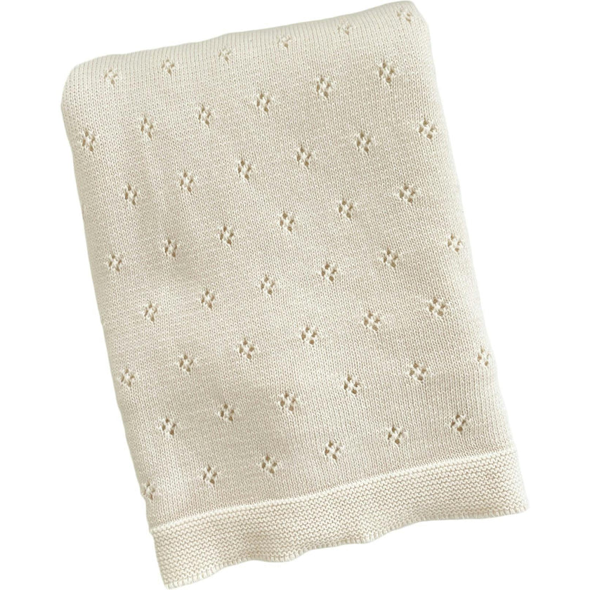 Heirloom Pique Blanket, Cream | Organic Cotton