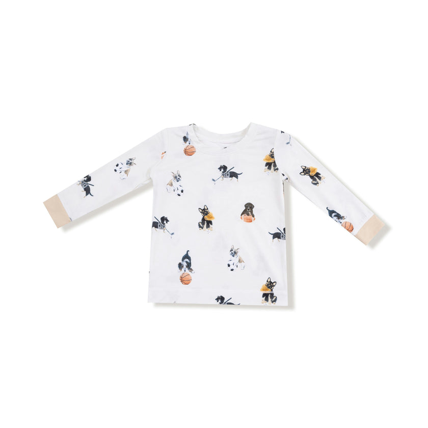 Sporty Puppies - Long Sleeve Loungewear Set