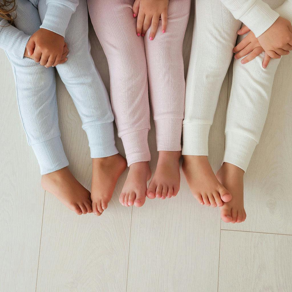 Coconut Pointelle Rosette Classic Pajama Set