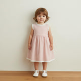 Organic Cross Back Dress - Coral Stripes