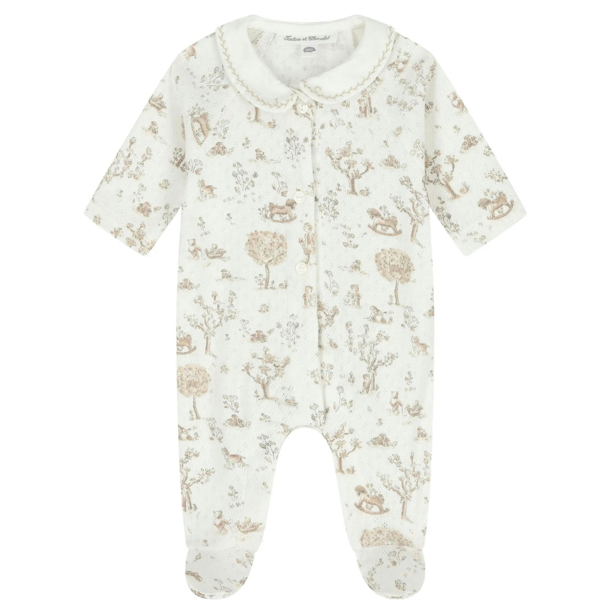 TARTINE ET CHOCOLAT Toile de Jouy Pajamas - Nacre
