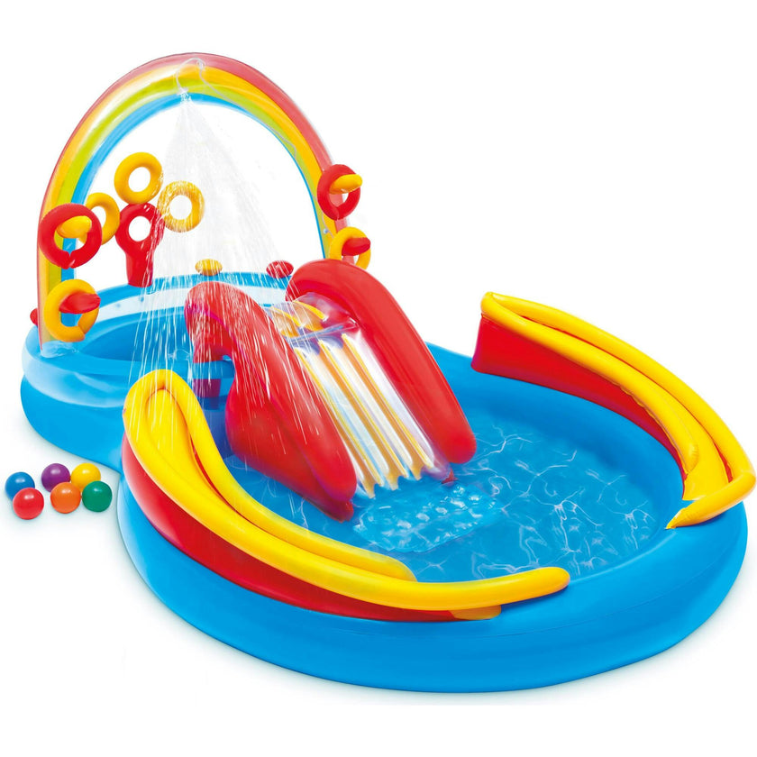 Rainbow Slide Inflatable Pool & Water Slide Ring Center
