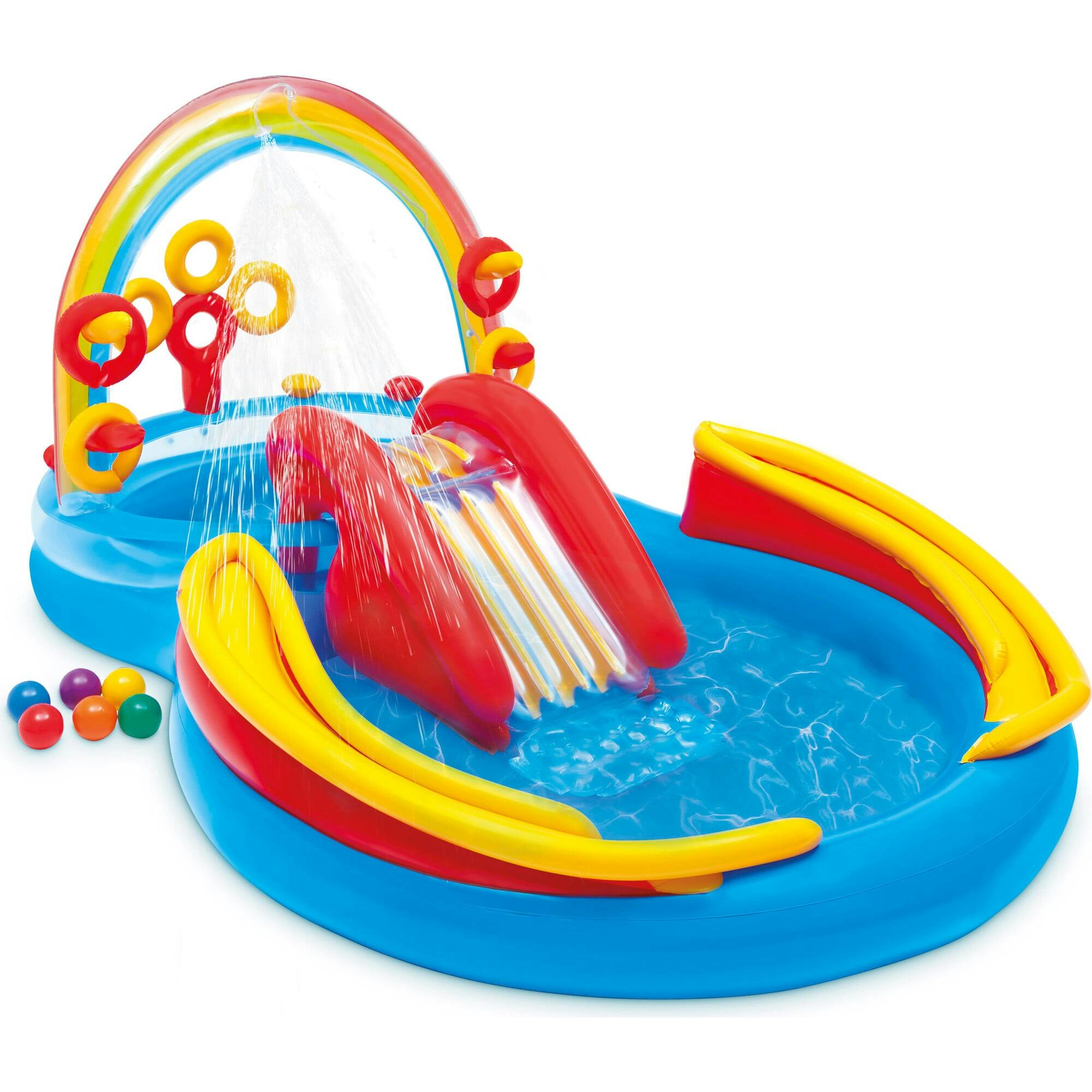 Rainbow Slide Inflatable Pool & Water Slide Ring Center