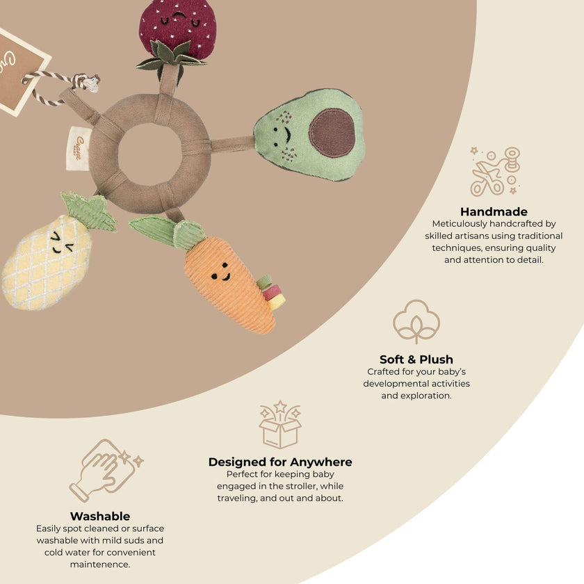 Clementine Fruits & Veggies Soft Plush Activity Ring