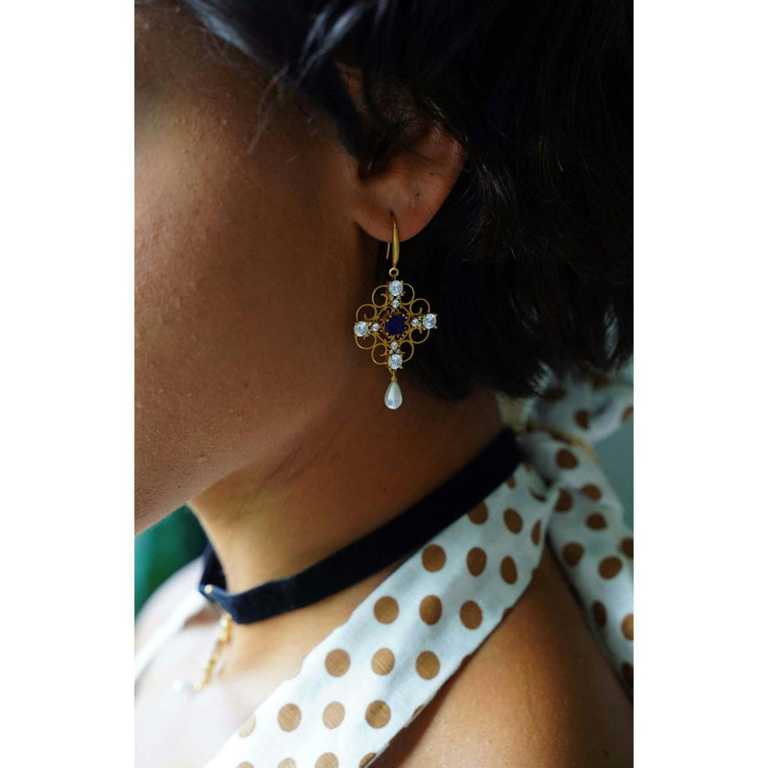 Orchid Dream Pearl Earrings