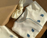Organic Pima Baby Gown Palm Navy