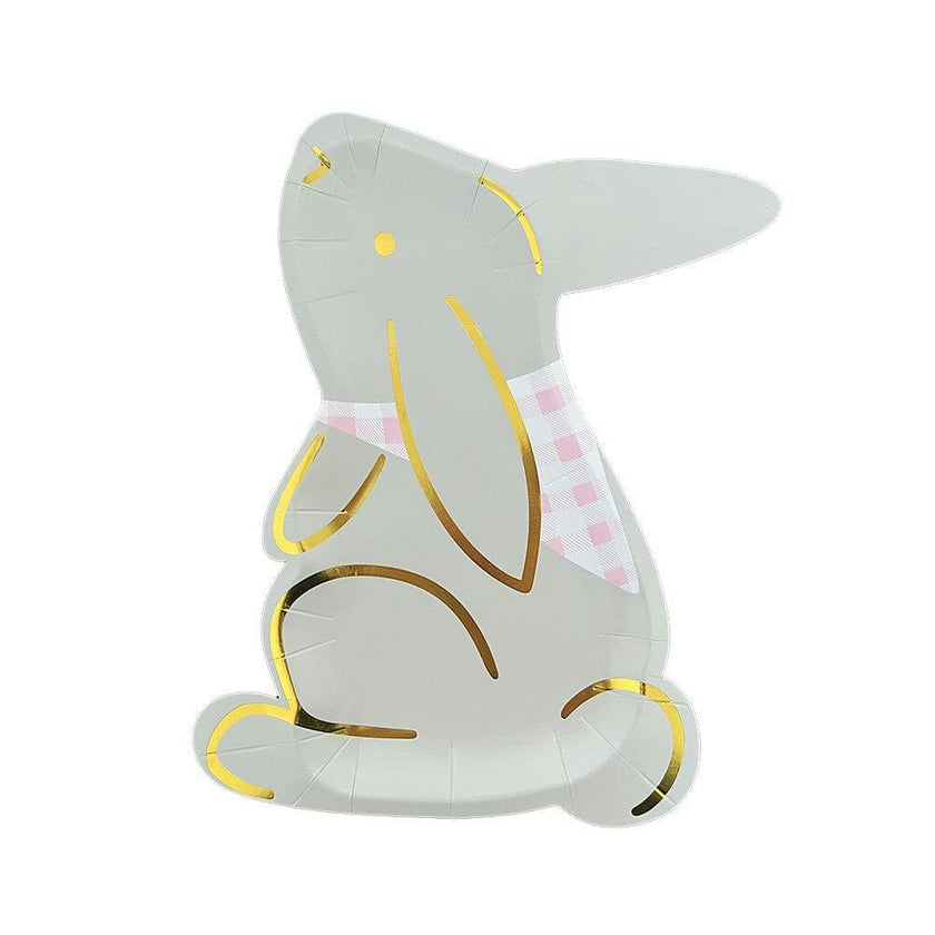 Playful Gingham Bunny Large Plates
