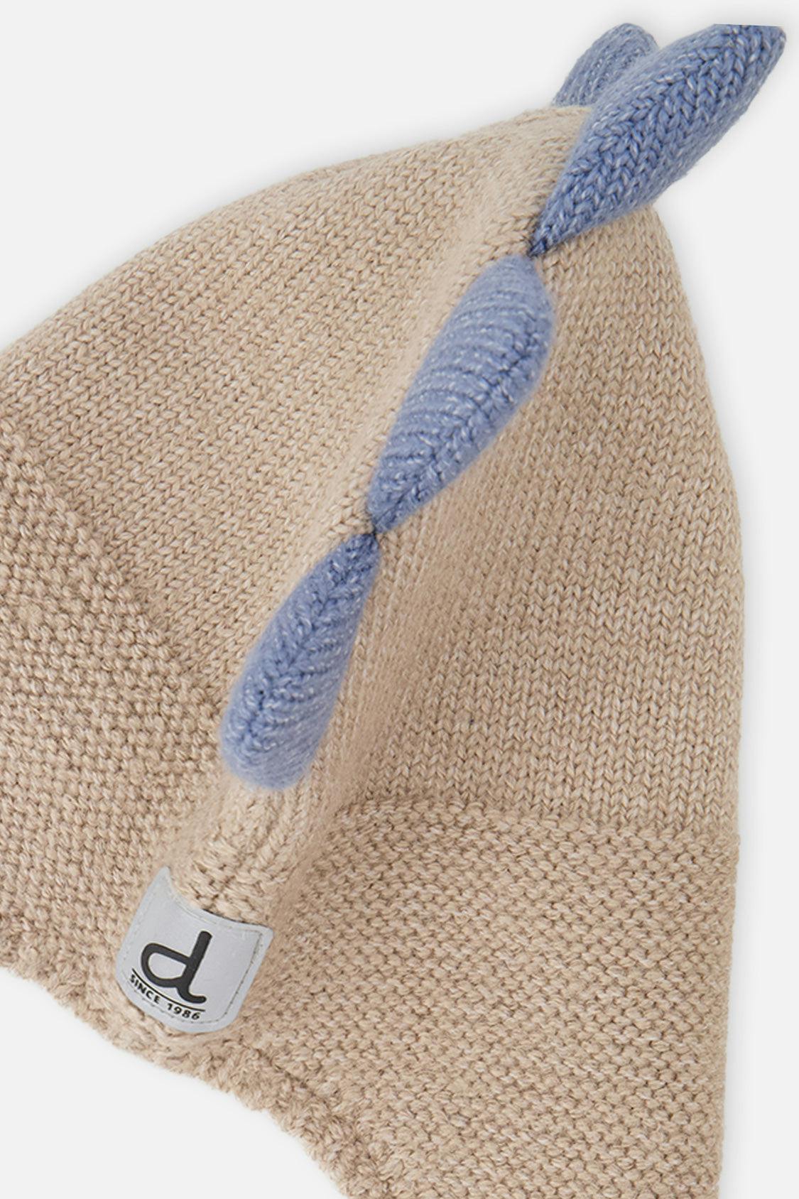 Baby Dino Winter Peruvian Knit Hat Light Taupe
