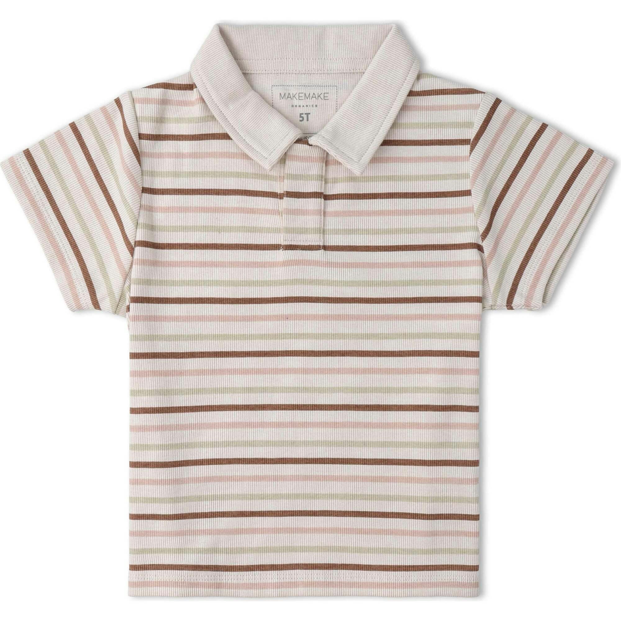 Organic Collar Tee & Shorts Set - Terra Stripes