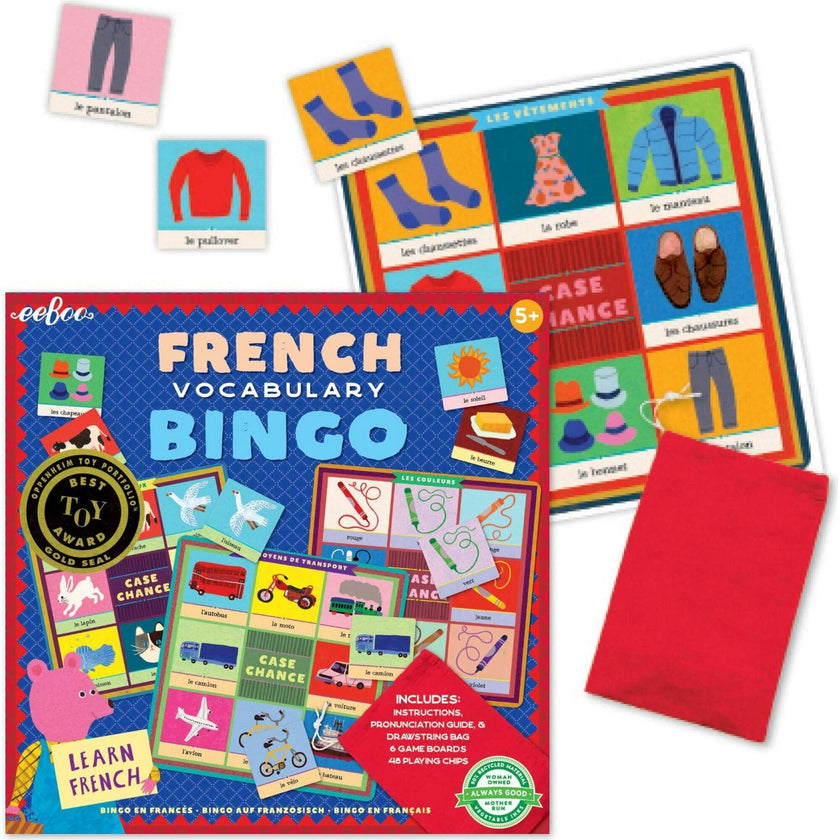 : French Bingo Vocabulary Game