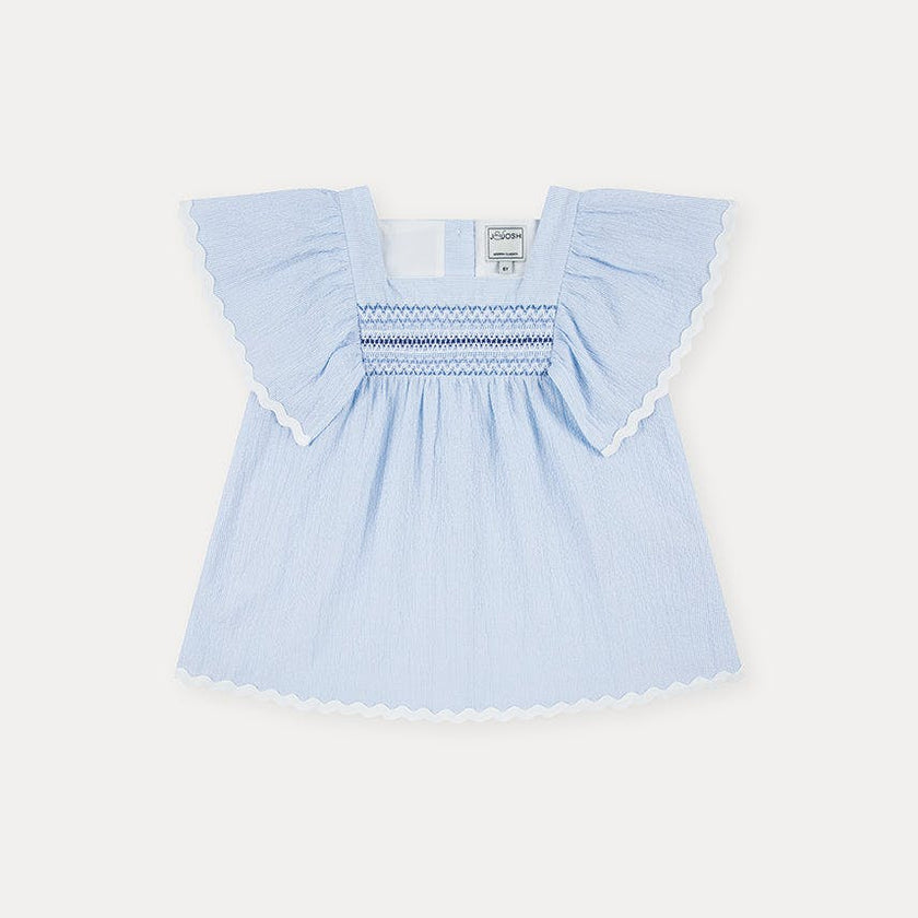 Seersucker Smocked Girl Blouse