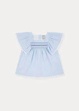 Seersucker Smocked Girl Blouse