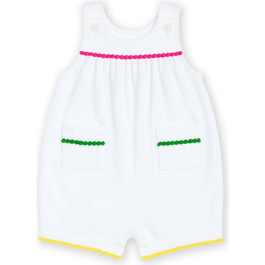 Terry Romper With Pom Poms