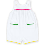Terry Romper With Pom Poms
