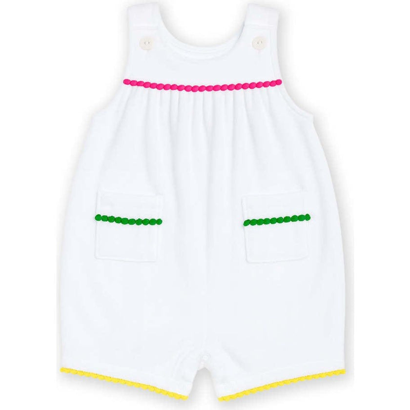 Terry Romper With Pom Poms