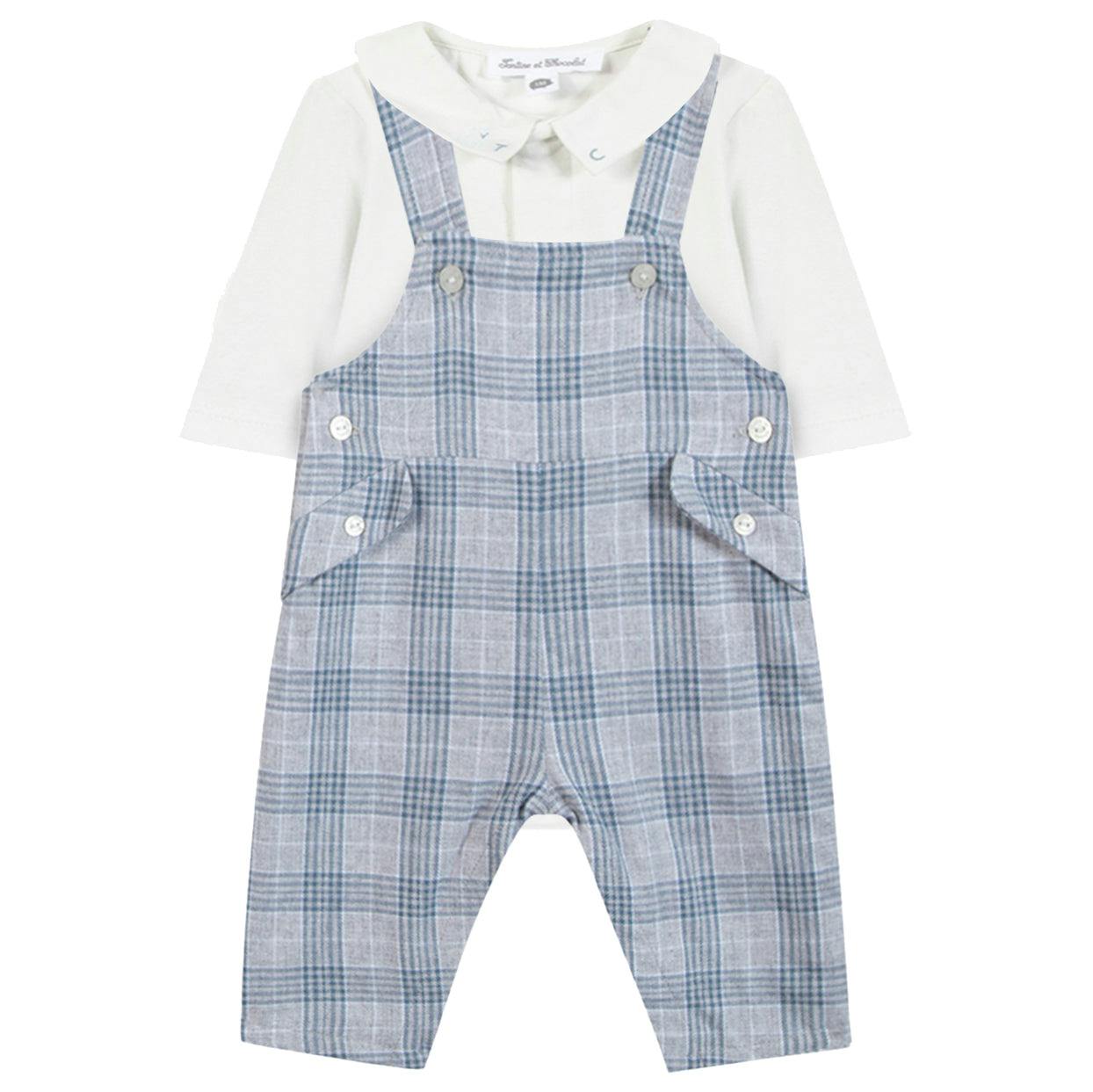 TARTINE ET CHOCOLAT Overall Baby Set - Gris Chiné Clair