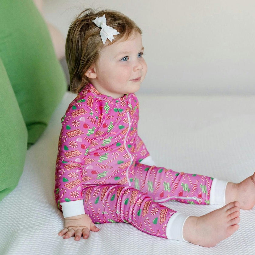 Parker Zipper Pajama - Christmas Candy Pink