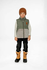 Sleeveless Mid-Season Vest Olive Green