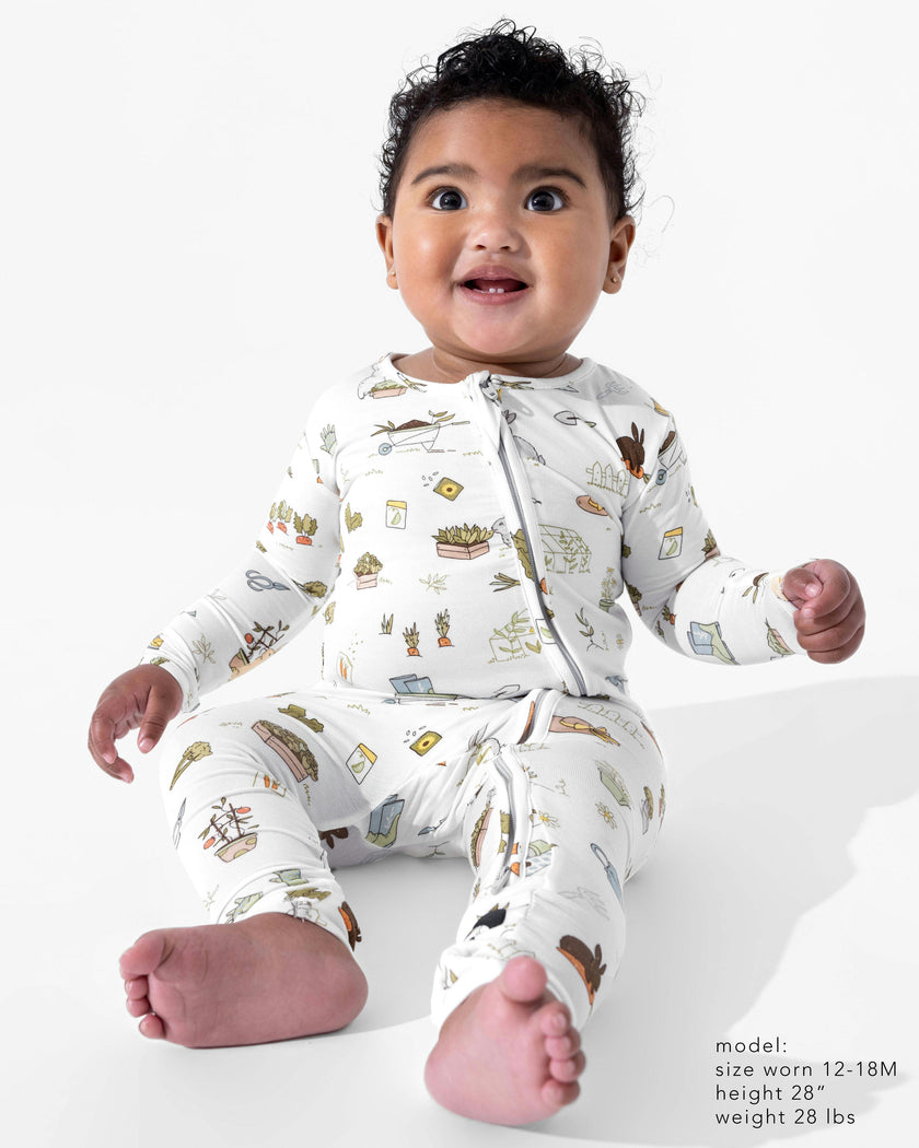Bunny Garden Bamboo Convertible Footie