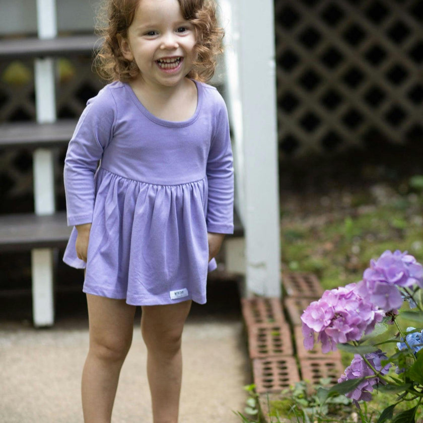 Long Sleeve Bubble Romper in Purple