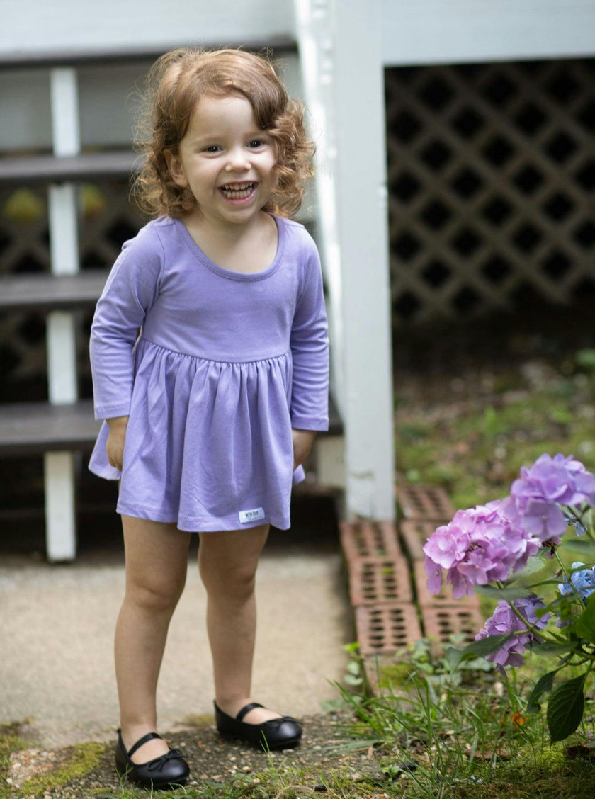 Long Sleeve Bubble Romper in Purple