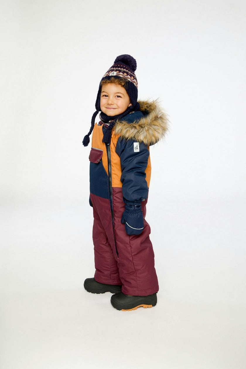 Baby One Piece Snowsuit Adapted For Car Seats Burgundy