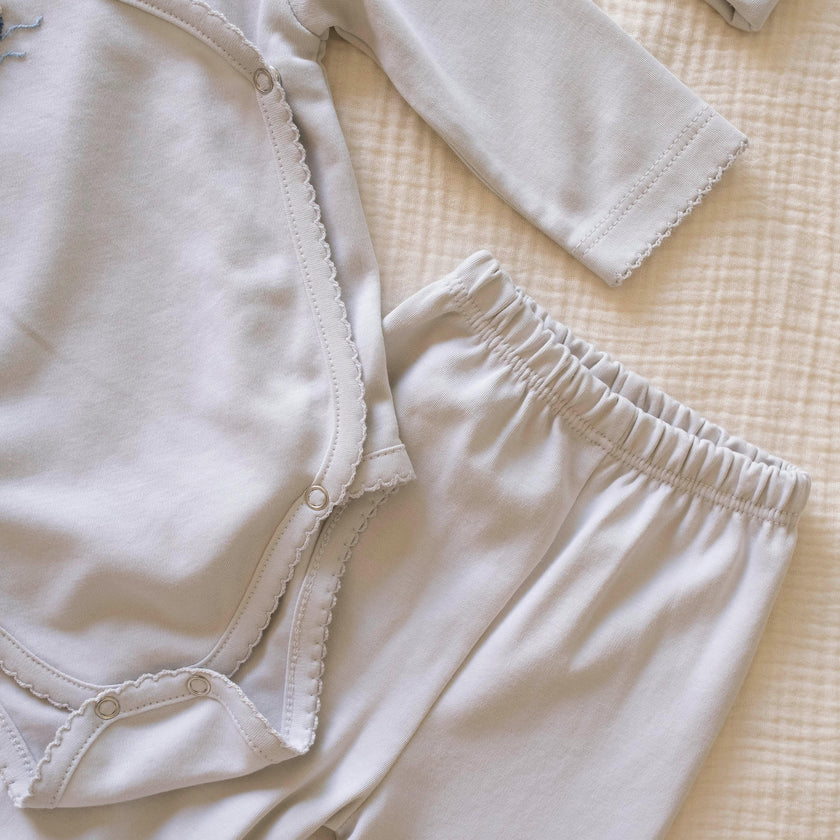 Pima Embroidered Bundle Set in Blue Boat